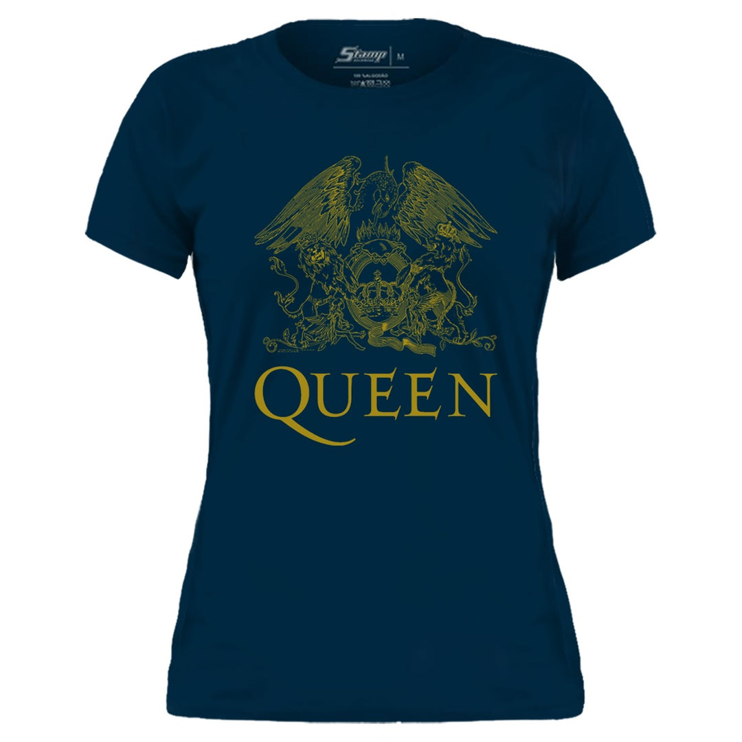 Baby Look Queen Logo - AZUL