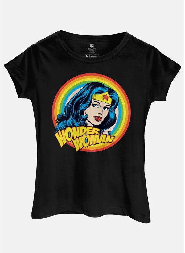 Camiseta Feminina Mulher Maravilha Fashion Rainbow - BandUP!