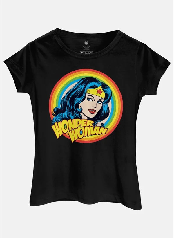 Camiseta Feminina Mulher Maravilha Fashion Rainbow - BandUP!
