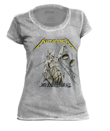 BABY LOOK STAMP ESPECIAL METALLICA AND JUSTICE FOR ALL