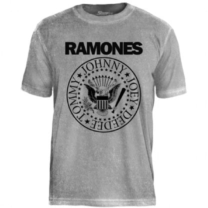 Camiseta Especial Cinza Ramones Hey Ho, Lets Go