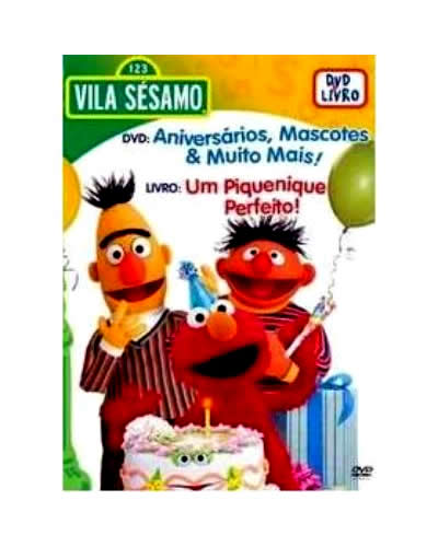 Vila Sésamo - DVD: Aniversários, Mascotes & Muito Mais! + Livro: Um Piquenique Perfeito! - DVD + Livro