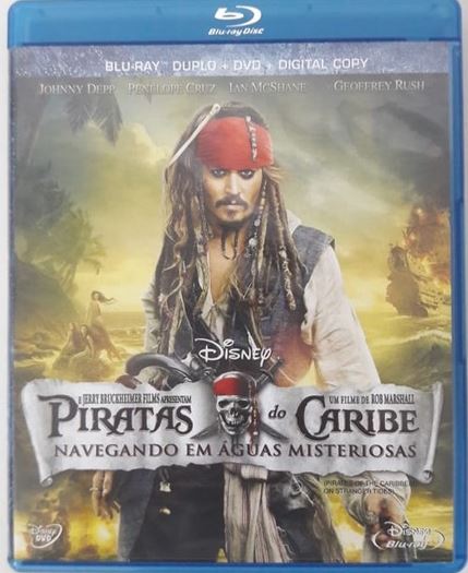 Piratas do Caribe: Navegando em Águas Misteriosas - Combo 4 Discos - Blu Ray Duplo + DVD + Copia Digital
