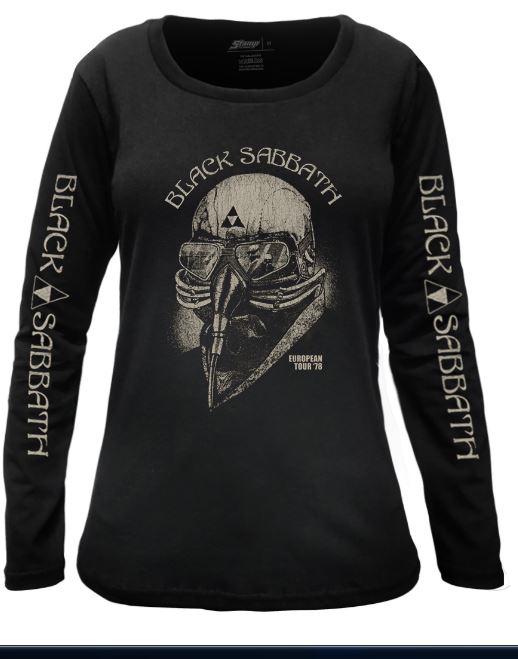 Camiseta Feminina Manga Longa Black Sabbath European Tour 78
