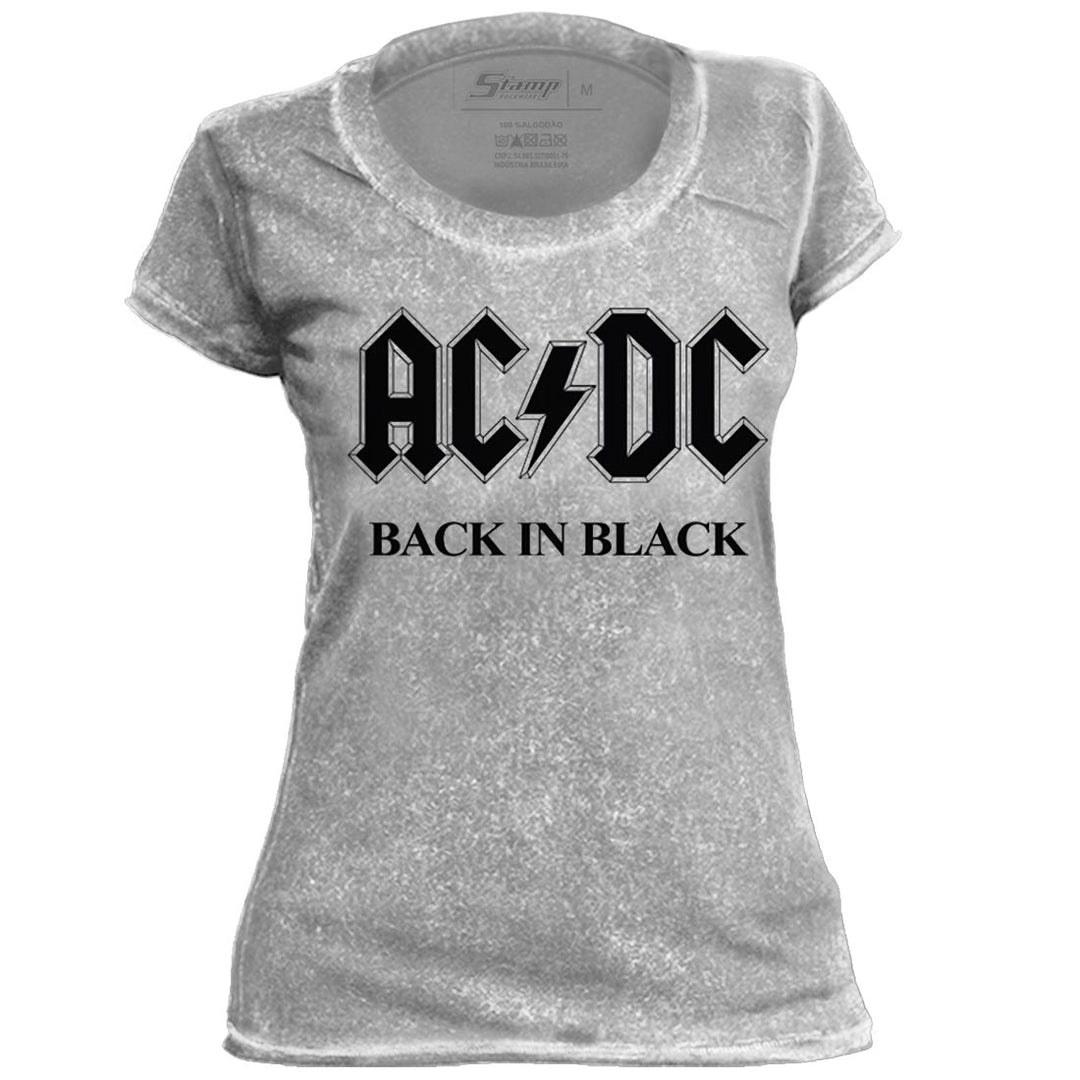 Baby Look Stamp Especial AC/DC Black In Black