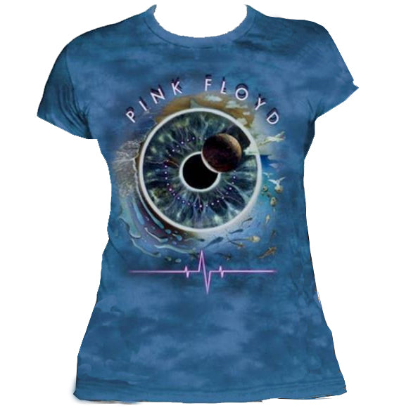 Baby Look Stamp Pink Floyd Pulse Azul Estonada