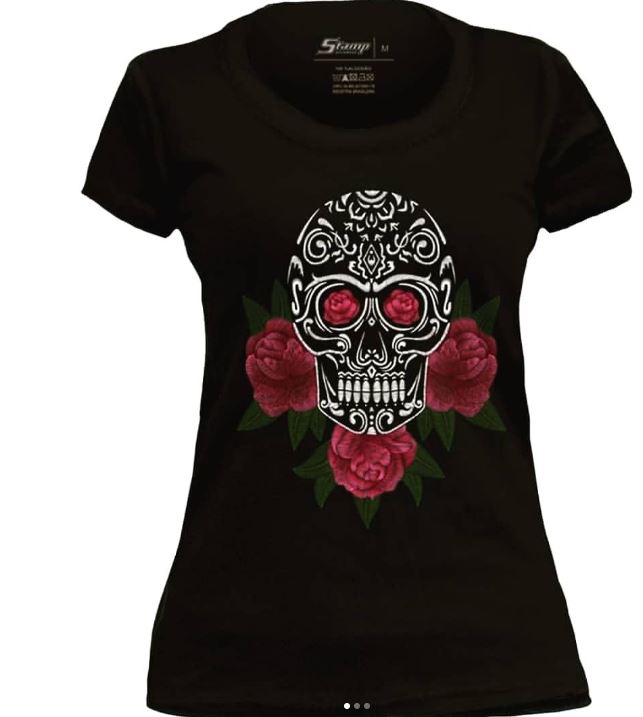 BABY LOOK STAMP RED ROSES