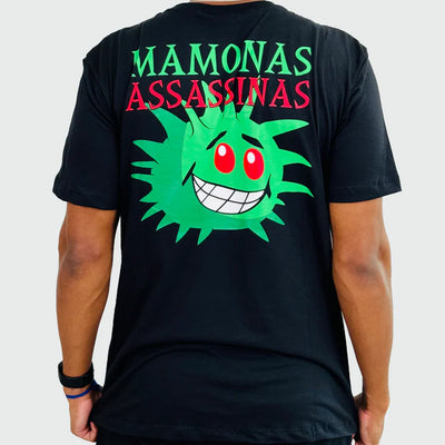 Camiseta Manga Curta Mamonas Assassinas Pelados Em Santos - verso