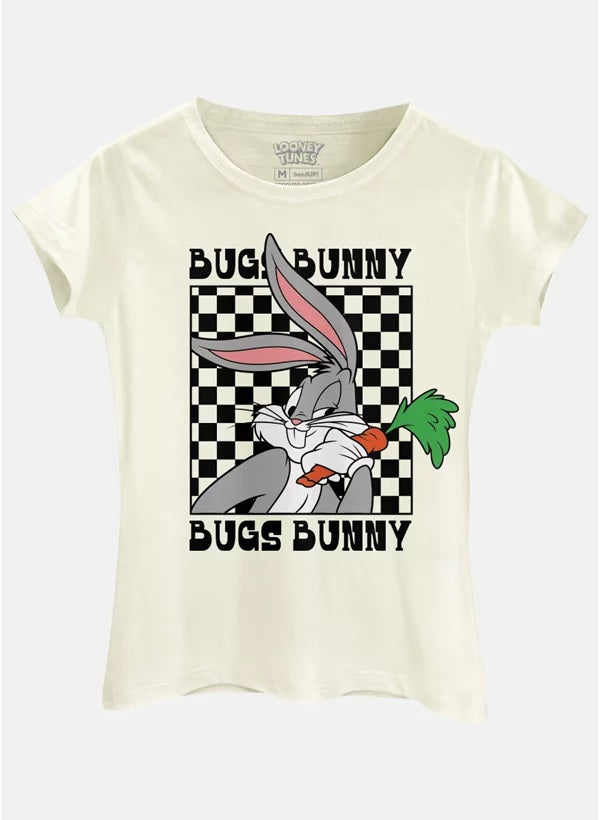 Camiseta Baby Look Looney Tunes Pernalonga Quadriculado - BandUP!