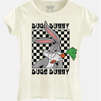 Camiseta Baby Look Looney Tunes Pernalonga Quadriculado - BandUP!