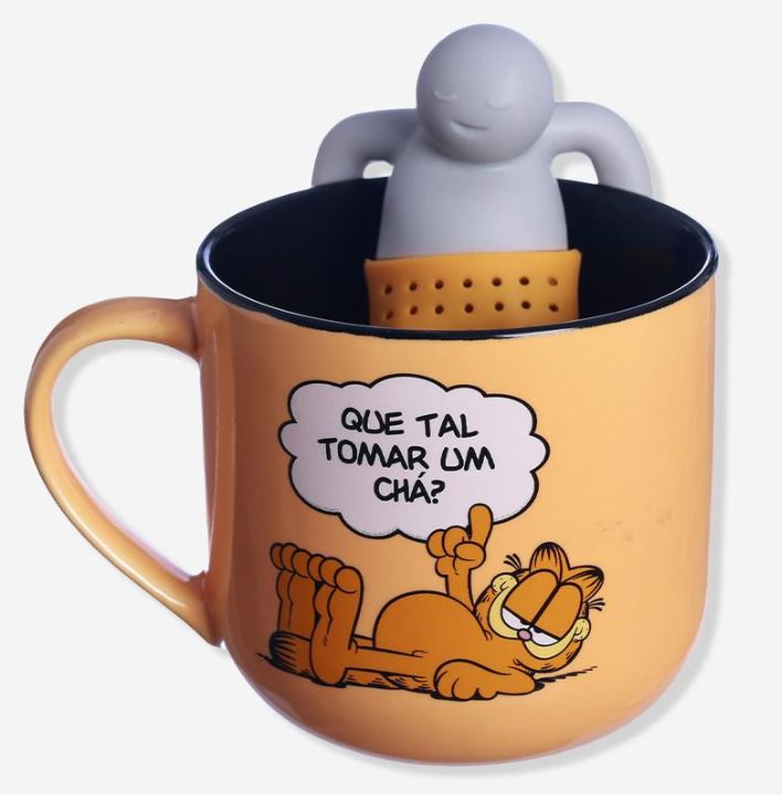 CANECA 350ML C/ INFUSOR P/ CHÁ GARFIELD