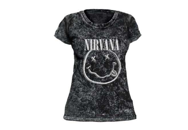 Camiseta Feminina Tie Dye Nirvana Smiley