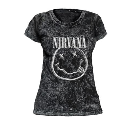 Camiseta Feminina Tie Dye Nirvana Smiley