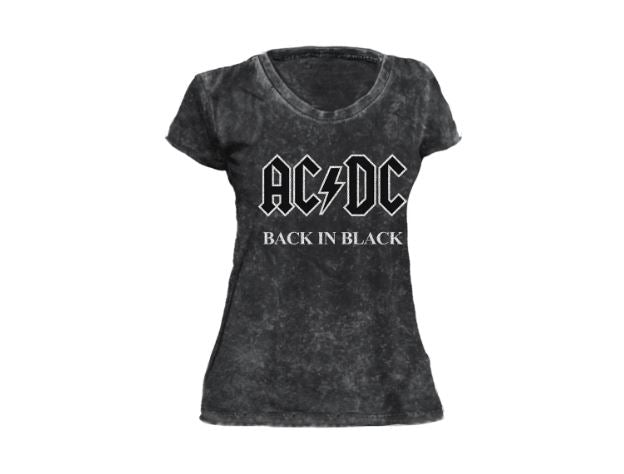 Camiseta Feminina Tie Dye AC/DC Back In Black