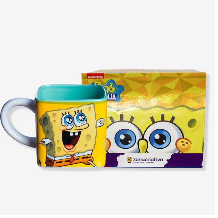 CANECA CUBO 300ML BOB ESPONJA