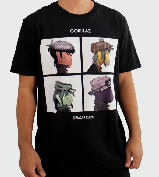 Camiseta Manga Curta Gorillaz Demon Days
