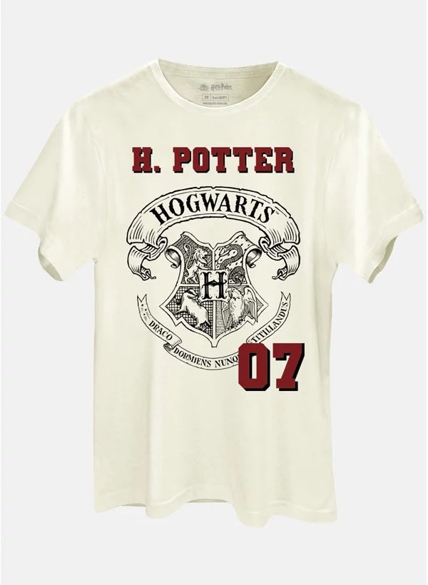 Camiseta Unissex Harry Potter Hogwarts 07 - Off-White - BandUP!