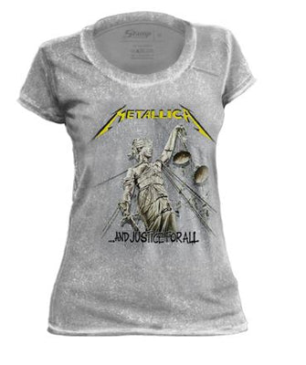 BABY LOOK STAMP ESPECIAL METALLICA AND JUSTICE FOR ALL