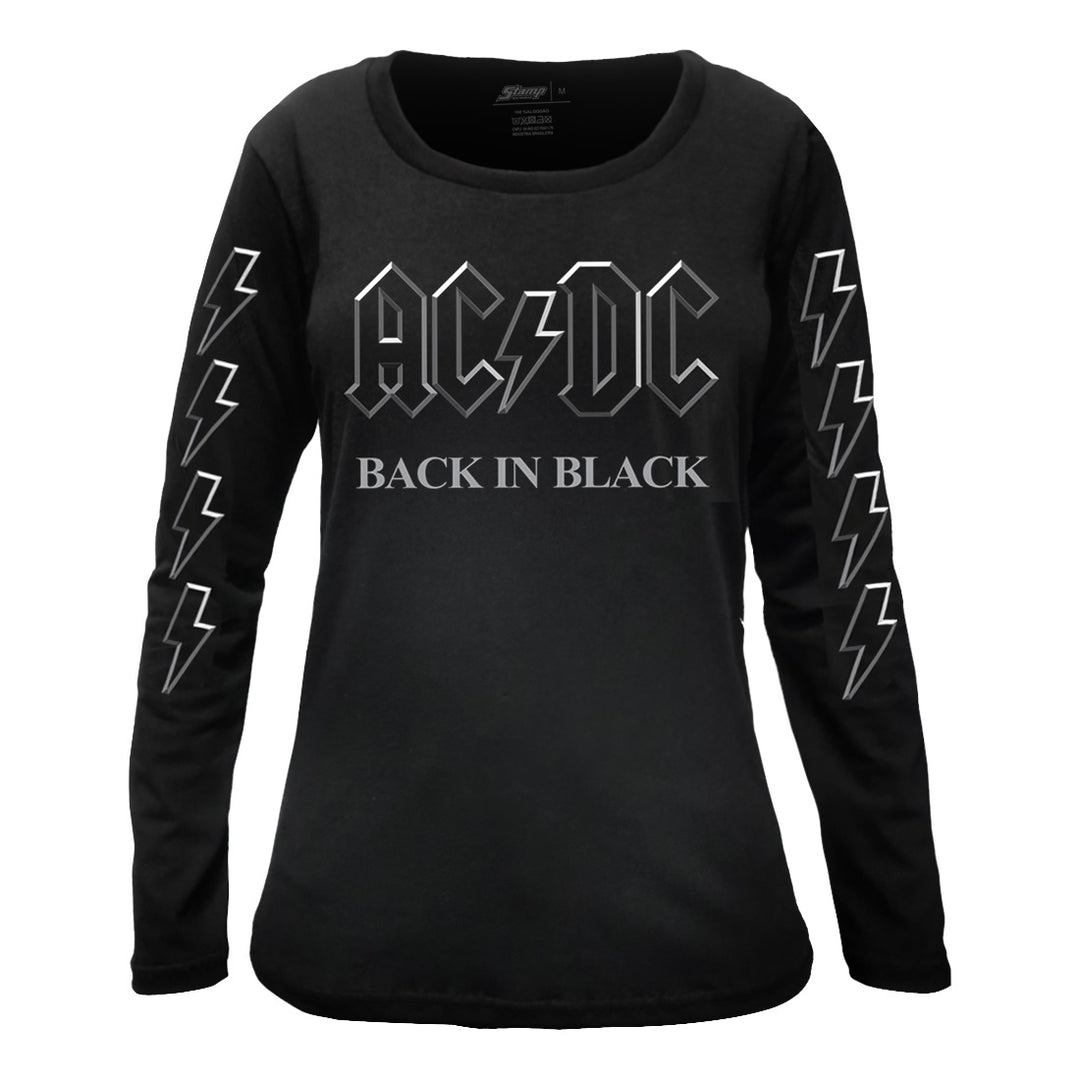 Camiseta Feminina Manga Longa AC/DC Back In Black