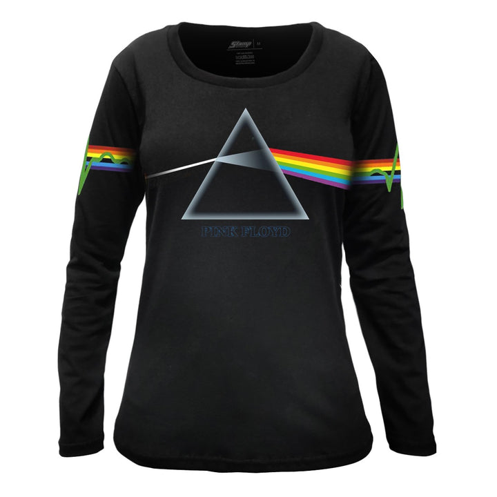 Camiseta Feminina Manga Longa Pink Floyd Dark Side Prism