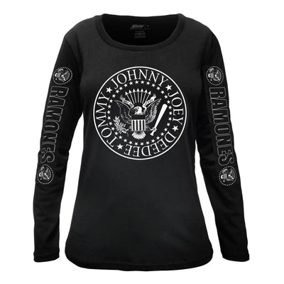 Camiseta Feminina Manga Longa Ramones Hey Ho, Lets Go