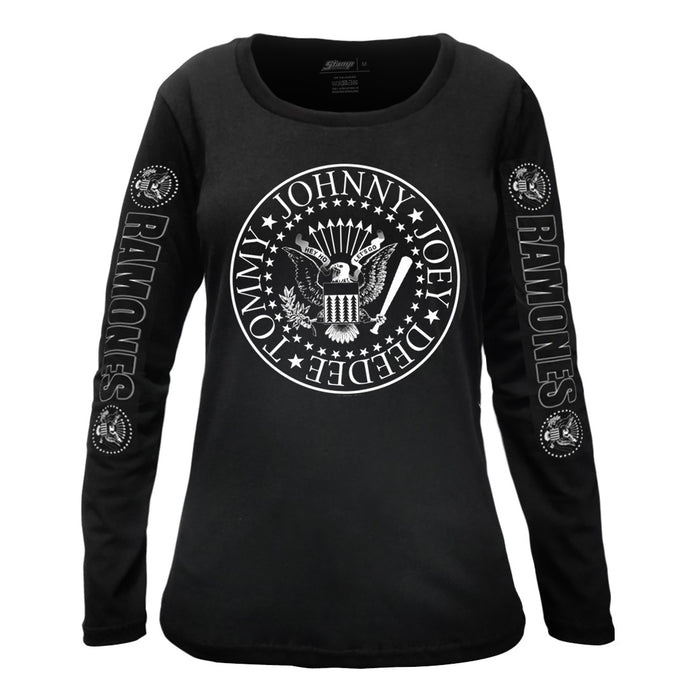 Camiseta Feminina Manga Longa Ramones Hey Ho, Lets Go