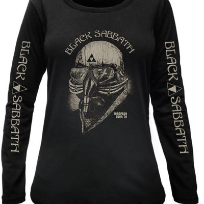 Camiseta Feminina Manga Longa Black Sabbath European Tour 78