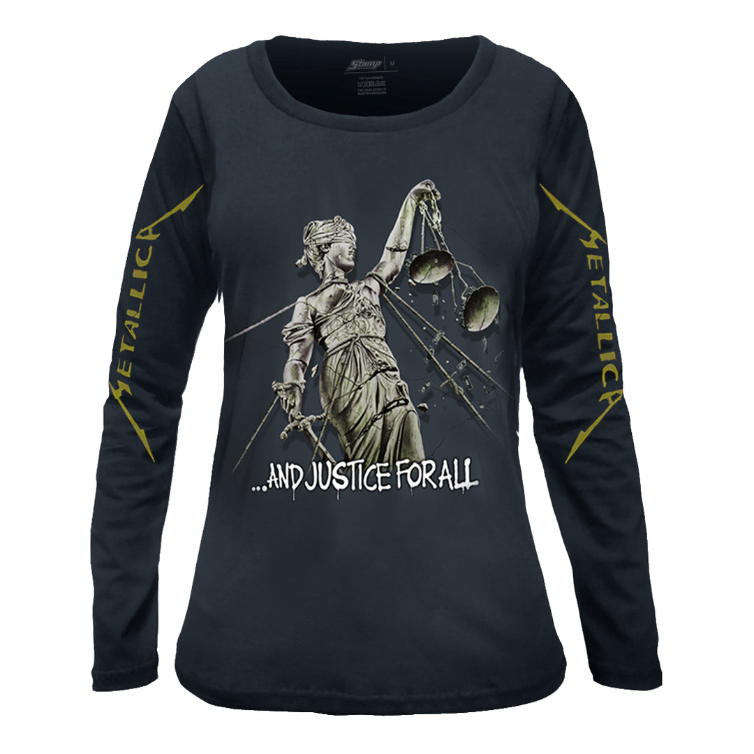 Camiseta Feminina Manga Longa Metallica And Justice For All