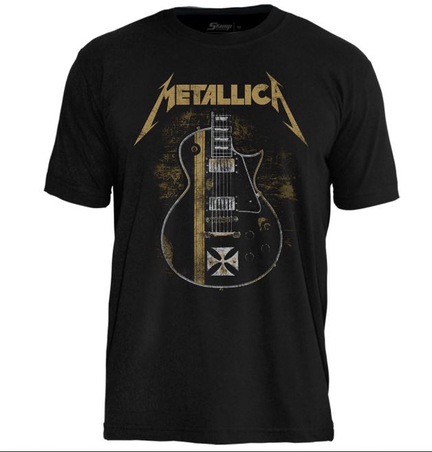 Camiseta Metallica Hetfield Iron Cross Guitar