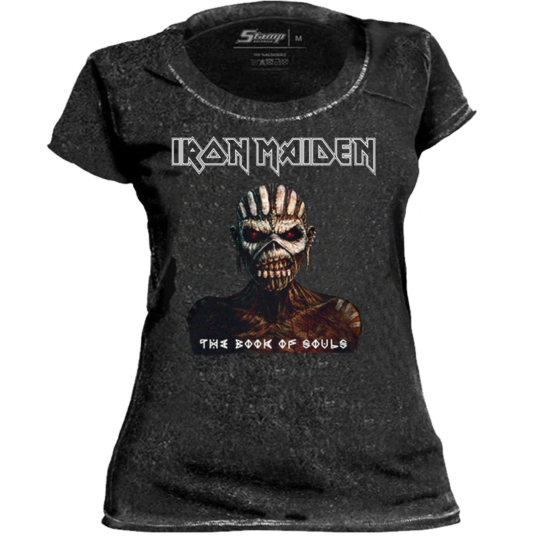 Baby Look Stamp Especial Iron Maiden The Book Of Souls