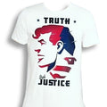 Camiseta Branca DC Super Man Truth AND Justice 1