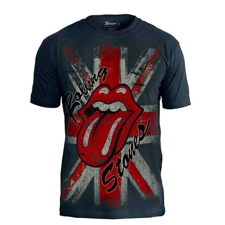 Camiseta Premium Rolling Stones Distressed Union Jack