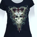 BABY LOOK STAMP SKULL E WINGS 1