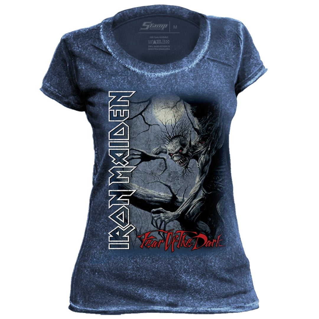 Baby Look Stamp Especial Iron Maiden Fear of The Dark