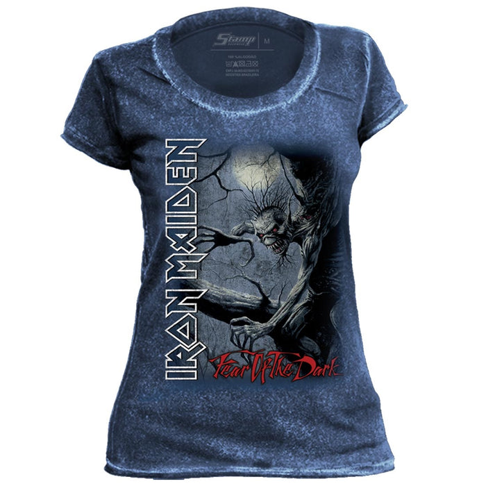 Baby Look Stamp Especial Iron Maiden Fear of The Dark
