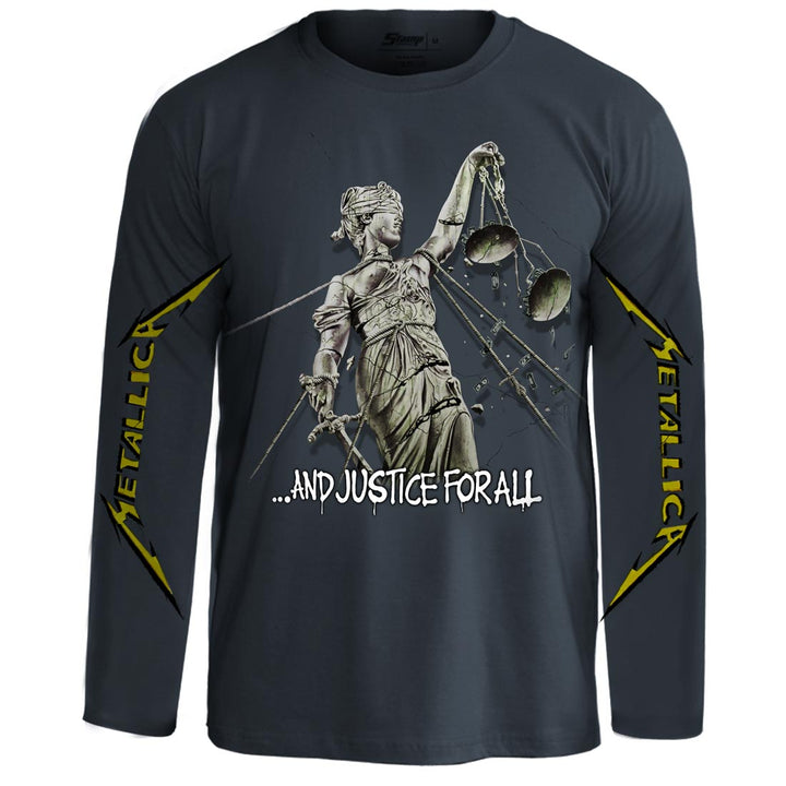 Camiseta Manga Longa Metallica And Justice For all