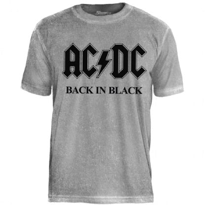 Camiseta Especial Cinza AC/DC Back In Black
